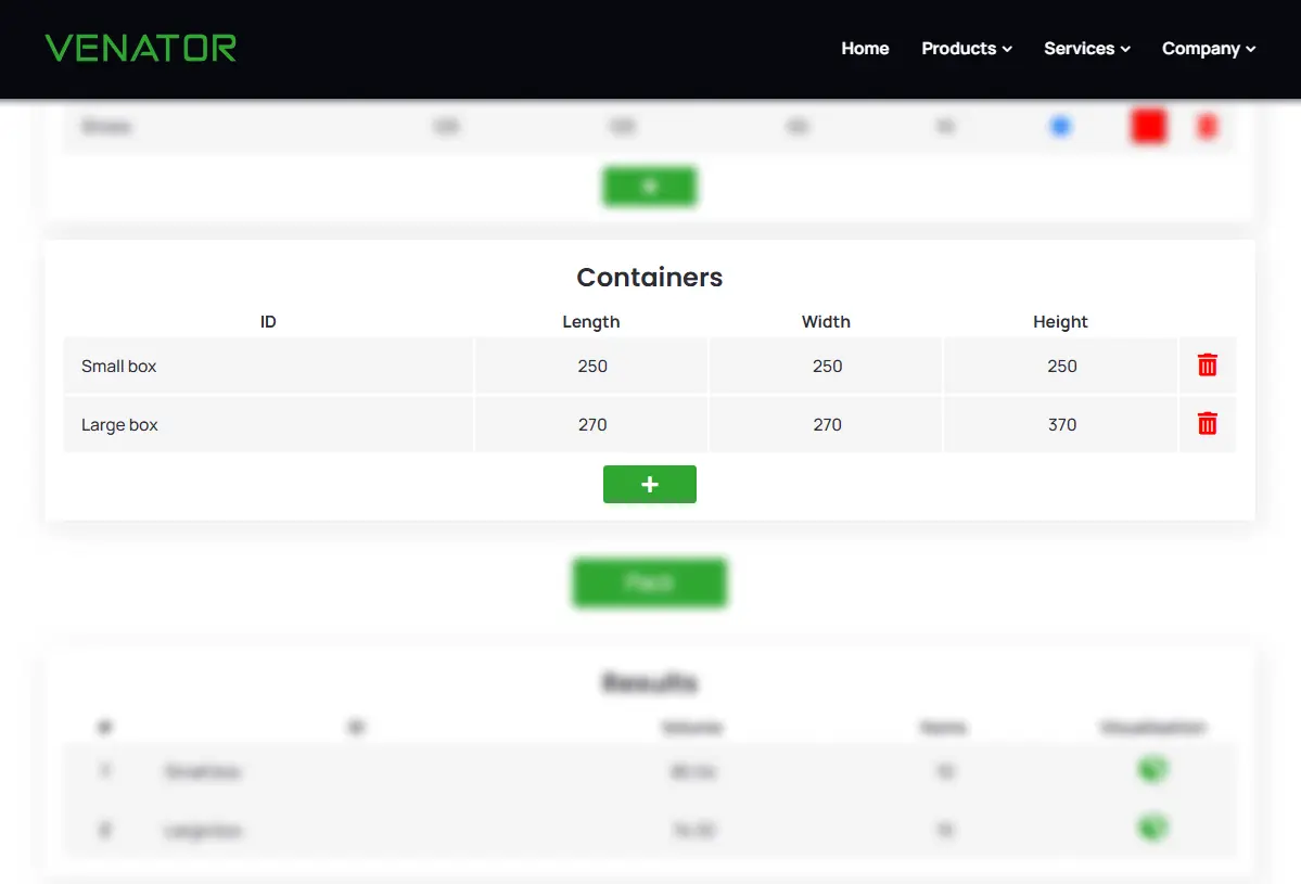 containers of bin calculator